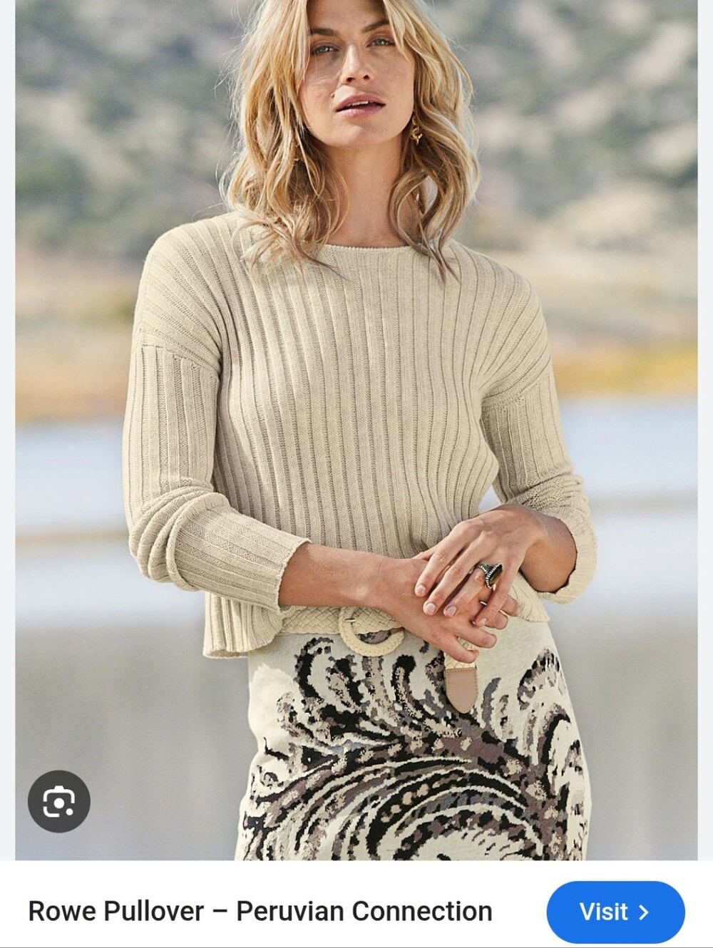 Peruvian Connection Rowe Sweater in Cream